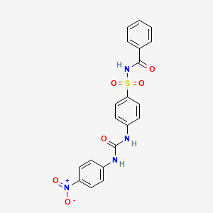 molecular formula C20H16N4O6S B4122998 N-{[4-({[(4-nitrophenyl)amino]carbonyl}amino)phenyl]sulfonyl}benzamide 