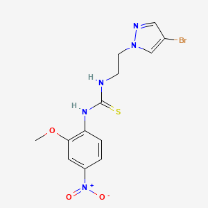 molecular formula C13H14BrN5O3S B4123029 N-[2-(4-bromo-1H-pyrazol-1-yl)ethyl]-N'-(2-methoxy-4-nitrophenyl)thiourea 