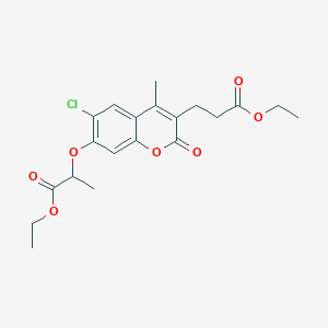 molecular formula C20H23ClO7 B4123058 ethyl 2-{[6-chloro-3-(3-ethoxy-3-oxopropyl)-4-methyl-2-oxo-2H-chromen-7-yl]oxy}propanoate 