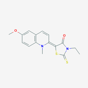 molecular formula C16H16N2O2S2 B412315 3-Ethyl-5-(6-methoxy-1-methyl-1H-quinolin-2-ylidene)-2-thioxo-thiazolidin-4-one 