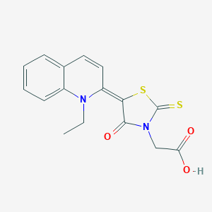 molecular formula C16H14N2O3S2 B412316 [5-(1-ethyl-2(1H)-quinolinylidene)-4-oxo-2-thioxo-1,3-thiazolidin-3-yl]acetic acid 