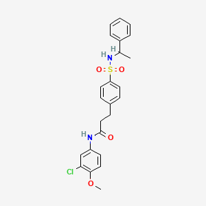 molecular formula C24H25ClN2O4S B4123166 N-(3-chloro-4-methoxyphenyl)-3-(4-{[(1-phenylethyl)amino]sulfonyl}phenyl)propanamide 