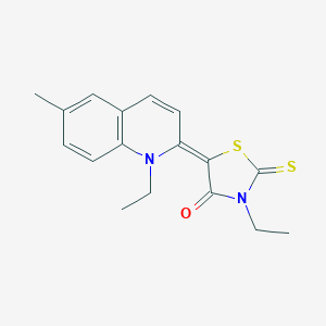 molecular formula C17H18N2OS2 B412319 3-Ethyl-5-(1-ethyl-6-methyl-1H-quinolin-2-ylidene)-2-thioxo-thiazolidin-4-one 
