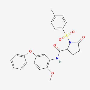 molecular formula C25H22N2O6S B4123243 N-(2-methoxydibenzo[b,d]furan-3-yl)-1-[(4-methylphenyl)sulfonyl]-5-oxoprolinamide 