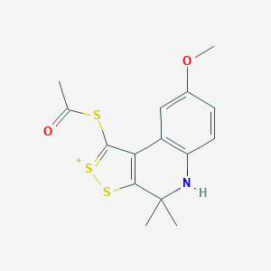 1-(Acetylsulfanyl)-8-methoxy-4,4-dimethyl-4,5-dihydro[1,2]dithiolo[3,4-c]quinolin-2-ium