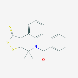 molecular formula C19H15NOS3 B412332 5-benzoyl-4,4-dimethyl-4,5-dihydro-1H-[1,2]dithiolo[3,4-c]quinoline-1-thione CAS No. 116200-89-6