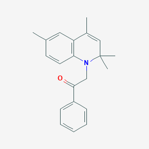 molecular formula C21H23NO B412333 1-phenyl-2-(2,2,4,6-tetramethyl-1(2H)-quinolinyl)ethanone 