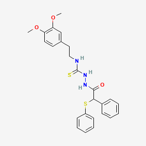 molecular formula C25H27N3O3S2 B4123356 N-[2-(3,4-dimethoxyphenyl)ethyl]-2-[phenyl(phenylthio)acetyl]hydrazinecarbothioamide 