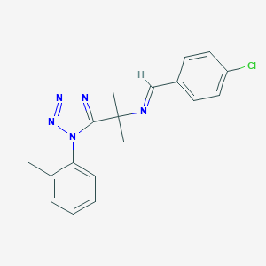 molecular formula C19H20ClN5 B412337 N-(4-chlorobenzylidene)-N-{1-[1-(2,6-dimethylphenyl)-1H-tetraazol-5-yl]-1-methylethyl}amine 