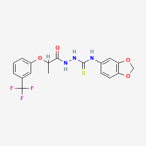 molecular formula C18H16F3N3O4S B4123377 N-1,3-benzodioxol-5-yl-2-{2-[3-(trifluoromethyl)phenoxy]propanoyl}hydrazinecarbothioamide 