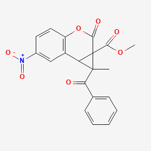 molecular formula C20H15NO7 B4123476 methyl 1-benzoyl-1-methyl-6-nitro-2-oxo-1,7b-dihydrocyclopropa[c]chromene-1a(2H)-carboxylate 