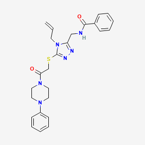 molecular formula C25H28N6O2S B4123479 N-[[5-[2-oxo-2-(4-phenylpiperazin-1-yl)ethyl]sulfanyl-4-prop-2-enyl-1,2,4-triazol-3-yl]methyl]benzamide 