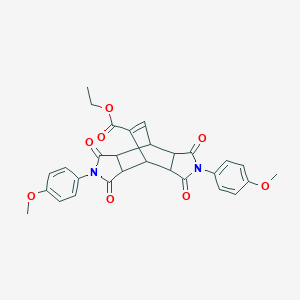 molecular formula C29H26N2O8 B412350 Ethyl 4,10-bis(4-methoxyphenyl)-3,5,9,11-tetraoxo-4,10-diazatetracyclo[5.5.2.0~2,6~.0~8,12~]tetradec-13-ene-13-carboxylate 