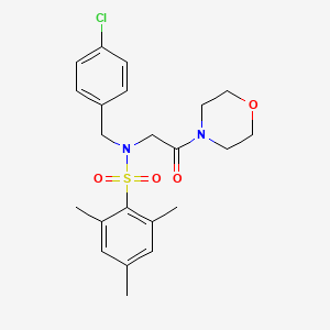 molecular formula C22H27ClN2O4S B4123527 N-(4-chlorobenzyl)-2,4,6-trimethyl-N-[2-(4-morpholinyl)-2-oxoethyl]benzenesulfonamide 