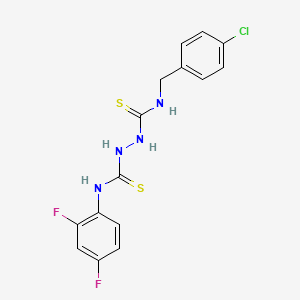 molecular formula C15H13ClF2N4S2 B4123583 N-(4-chlorobenzyl)-N'-(2,4-difluorophenyl)-1,2-hydrazinedicarbothioamide 