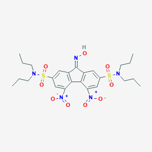 molecular formula C25H33N5O9S2 B412361 9-(hydroxyimino)-4,5-bisnitro-N~2~,N~2~,N~7~,N~7~-tetrapropyl-9H-fluorene-2,7-disulfonamide 