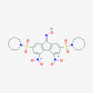 N-[2,7-bis(azepan-1-ylsulfonyl)-4,5-dinitrofluoren-9-ylidene]hydroxylamine