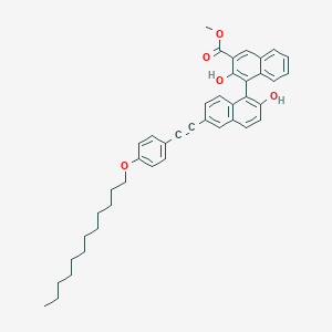 molecular formula C42H44O5 B412367 Methyl 4-(6-{[4-(dodecyloxy)phenyl]ethynyl}-2-hydroxy-1-naphthyl)-3-hydroxy-2-naphthoate 