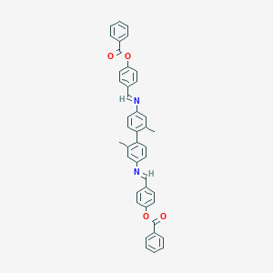 molecular formula C42H32N2O4 B412368 4-{[(4'-{[4-(Benzoyloxy)benzylidene]amino}-2,2'-dimethyl[1,1'-biphenyl]-4-yl)imino]methyl}phenyl benzoate 