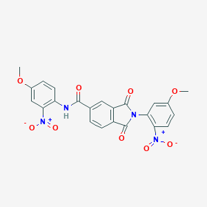 molecular formula C23H16N4O9 B412375 N-{2-nitro-4-methoxyphenyl}-2-{2-nitro-5-methoxyphenyl}-1,3-dioxo-5-isoindolinecarboxamide 
