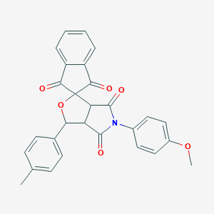 5-(4-methoxyphenyl)-1-(4-methylphenyl)spiro[3a,6a-dihydro-1H-furo[3,4-c]pyrrole-3,2'-indene]-1',3',4,6-tetrone