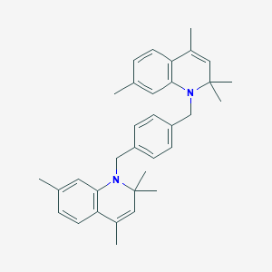 molecular formula C34H40N2 B412381 1,4-Bis(1,2-dihydro-2,2,4,7-tetramethyl-1-quinolylmethyl)benzene 
