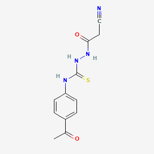 molecular formula C12H12N4O2S B4123846 N-(4-acetylphenyl)-2-(cyanoacetyl)hydrazinecarbothioamide 