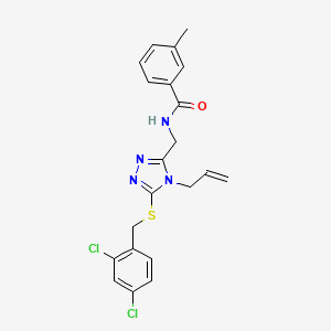 molecular formula C21H20Cl2N4OS B4123881 N-({5-[(2,4-dichlorobenzyl)sulfanyl]-4-(prop-2-en-1-yl)-4H-1,2,4-triazol-3-yl}methyl)-3-methylbenzamide 