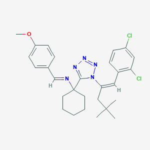 molecular formula C28H33Cl2N5O B412392 N-[1-[1-[(Z)-1-(2,4-dichlorophenyl)-4,4-dimethylpent-1-en-2-yl]tetrazol-5-yl]cyclohexyl]-1-(4-methoxyphenyl)methanimine 