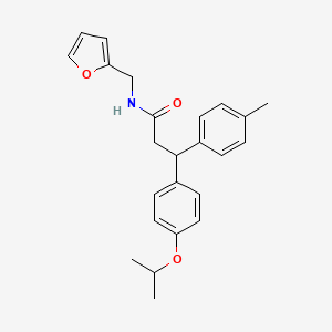 molecular formula C24H27NO3 B4123927 N-(2-furylmethyl)-3-(4-isopropoxyphenyl)-3-(4-methylphenyl)propanamide 