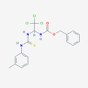 molecular formula C18H18Cl3N3O2S B412400 [2,2,2-Trichloro-1-(3-m-tolyl-thioureido)-ethyl]-carbamic acid benzyl ester 