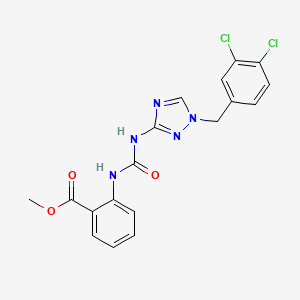 molecular formula C18H15Cl2N5O3 B4124052 methyl 2-[({[1-(3,4-dichlorobenzyl)-1H-1,2,4-triazol-3-yl]amino}carbonyl)amino]benzoate 