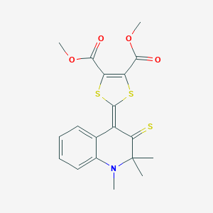 molecular formula C19H19NO4S3 B412413 Dimethyl 2-(1,2,2-trimethyl-3-sulfanylidenequinolin-4-ylidene)-1,3-dithiole-4,5-dicarboxylate CAS No. 258267-14-0