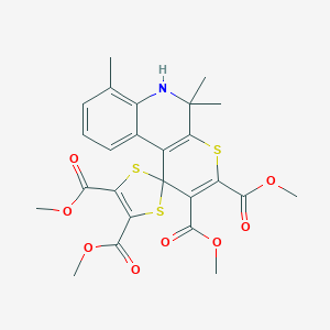 molecular formula C25H25NO8S3 B412416 Tetramethyl 5',5',7'-trimethyl-5',6'-dihydrospiro[1,3-dithiole-2,1'-thiopyrano[2,3-c]quinoline]-2',3',4,5-tetracarboxylate CAS No. 295347-16-9