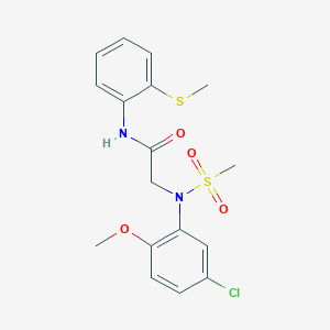 molecular formula C17H19ClN2O4S2 B4124317 N~2~-(5-chloro-2-methoxyphenyl)-N~2~-(methylsulfonyl)-N~1~-[2-(methylthio)phenyl]glycinamide 