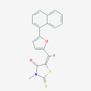molecular formula C19H13NO2S2 B412444 (E)-3-methyl-5-((5-(naphthalen-1-yl)furan-2-yl)methylene)-2-thioxothiazolidin-4-one CAS No. 294657-86-6