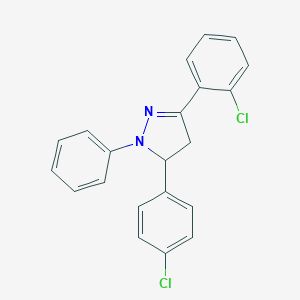 molecular formula C21H16Cl2N2 B412445 3-(2-chlorophenyl)-5-(4-chlorophenyl)-1-phenyl-4,5-dihydro-1H-pyrazole 
