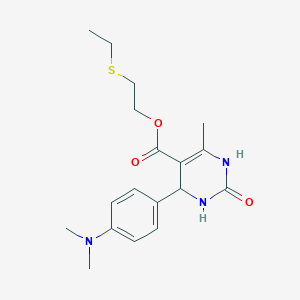 molecular formula C18H25N3O3S B412447 2-(Ethylsulfanyl)ethyl 4-[4-(dimethylamino)phenyl]-6-methyl-2-oxo-1,2,3,4-tetrahydro-5-pyrimidinecarboxylate CAS No. 296262-68-5