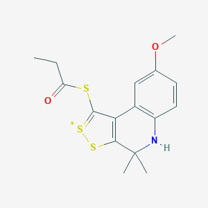 8-methoxy-4,4-dimethyl-1-(propionylsulfanyl)-4H,5H-[1,2]dithiolo[3,4-c]quinolin-2-ium