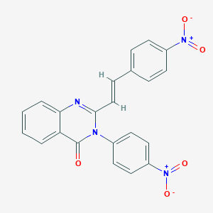 molecular formula C22H14N4O5 B412453 3-{4-nitrophenyl}-2-(2-{4-nitrophenyl}vinyl)-4(3H)-quinazolinone CAS No. 302601-99-6