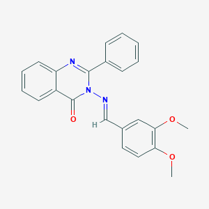 molecular formula C23H19N3O3 B412458 3-[(3,4-dimethoxybenzylidene)amino]-2-phenyl-4(3H)-quinazolinone 