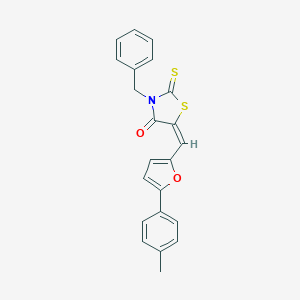 molecular formula C22H17NO2S2 B412461 3-Benzyl-5-{[5-(4-methylphenyl)-2-furyl]methylene}-2-thioxo-1,3-thiazolidin-4-one 