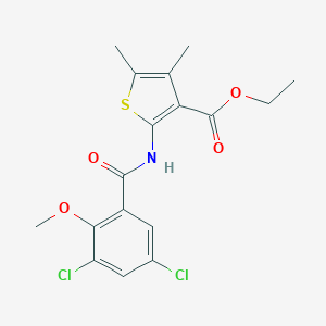 molecular formula C17H17Cl2NO4S B412462 Ethyl 2-[(3,5-dichloro-2-methoxybenzoyl)amino]-4,5-dimethyl-3-thiophenecarboxylate 