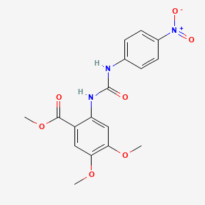 molecular formula C17H17N3O7 B4124656 METHYL 4,5-DIMETHOXY-2-{[(4-NITROANILINO)CARBONYL]AMINO}BENZOATE 