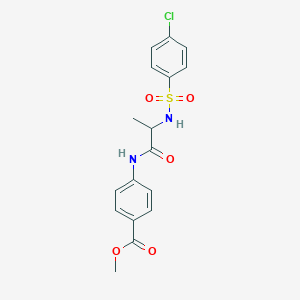 molecular formula C17H17ClN2O5S B4124680 Methyl 4-[2-[(4-chlorophenyl)sulfonylamino]propanoylamino]benzoate 