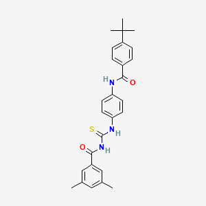 molecular formula C27H29N3O2S B4124840 N-[({4-[(4-tert-butylbenzoyl)amino]phenyl}amino)carbonothioyl]-3,5-dimethylbenzamide 
