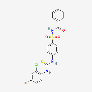 molecular formula C20H15BrClN3O3S2 B4124978 N-{[4-({[(4-bromo-2-chlorophenyl)amino]carbonothioyl}amino)phenyl]sulfonyl}benzamide 