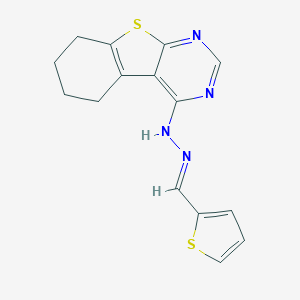 molecular formula C15H14N4S2 B412499 2-Thiophenecarbaldehyde 5,6,7,8-tetrahydro[1]benzothieno[2,3-d]pyrimidin-4-ylhydrazone CAS No. 81154-31-6