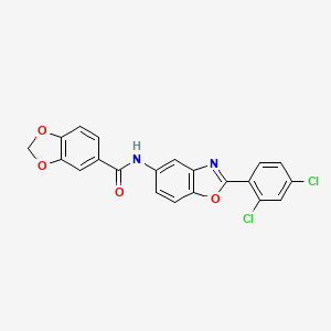 molecular formula C21H12Cl2N2O4 B4125005 N-[2-(2,4-dichlorophenyl)-1,3-benzoxazol-5-yl]-1,3-benzodioxole-5-carboxamide 