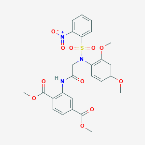 molecular formula C26H25N3O11S B4125012 dimethyl 2-({N-(2,4-dimethoxyphenyl)-N-[(2-nitrophenyl)sulfonyl]glycyl}amino)terephthalate 